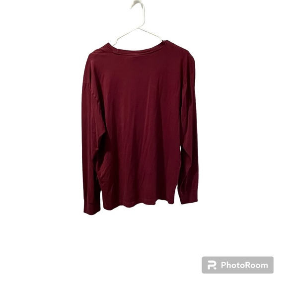 Polo Ralph Lauren Men’s Crew Neck Maroon Shirt Medium Like New Cotton LongSleeve - Picture 2 of 5